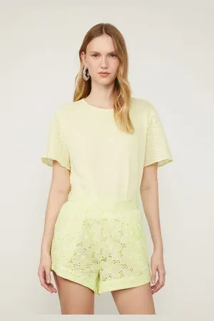 Animale Blusa De Malha Com Manga Curta De Laise Verde Cha