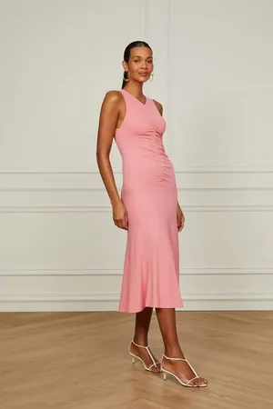 Animale Vestido De Malha Com Franzido Frontal Rosa Rosa Strawberry