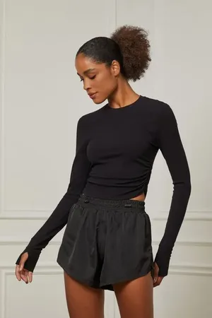 Animale Blusa Manga Longa Cropped Preto Preto