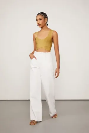 Animale Calça De Sarja Com Cós Desfiado Off Off