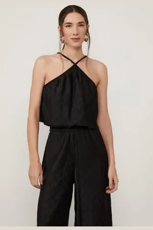 Animale Top Cropped Frente Única Plissado Preto Preto