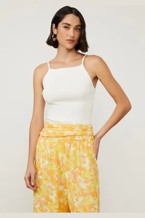 Animale Top De Tricot Off Com Decote Quadrado Off