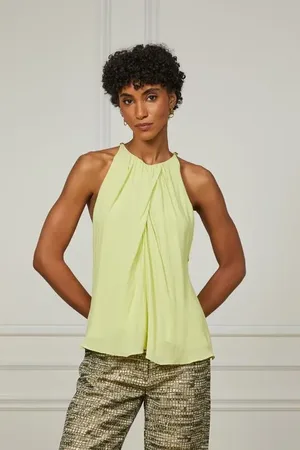 Animale Top Frente Unica Torcido Amarelo Polen Amarelo Polen