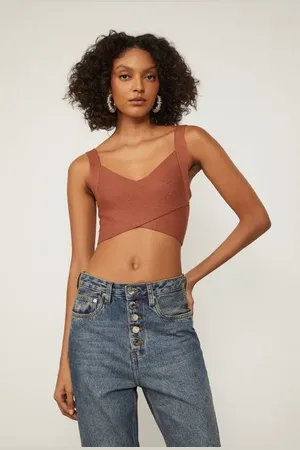 Animale Top De Tricot Transpassado Lurex Terra Navarra