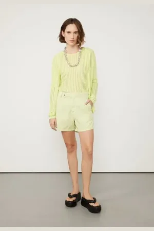 Animale Regata De Tricot Listra Com Transparência Verde Cha