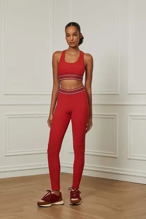 Animale Legging Elastic Textura Vermelho Terroso