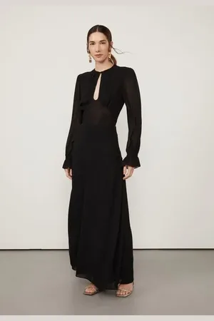 Animale Saia Longa De Crepe Preto