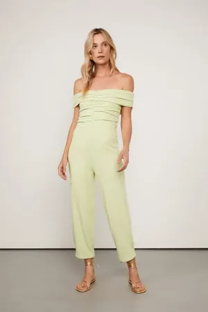 Animale Macacão Ombro a Ombro Verde De Malha Crepe Verde Aloe