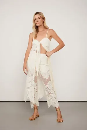 Animale Calça De Renda Reda Bege Cintura Alta Bege Tufu