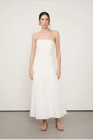Animale Vestido Midi Drapeado Branco Branco