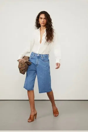 Animale Bermuda Jeans Wide Jeans Medio