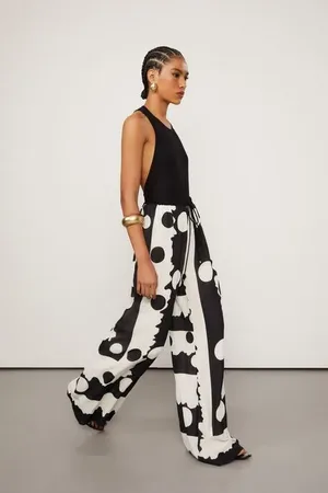 Animale Calca Reta Com Elastico No Cos Estampada Est Lenco Pois Recote g