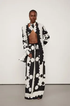 Animale Vestido Mini Manga Longa Com Gola v Est Est Lenco Pois Recote m