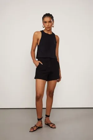 Animale Short De Malha Com Detalhe Recortes Preto