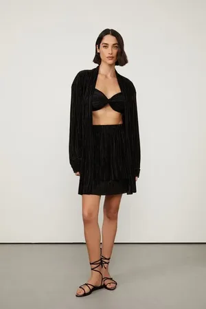 Animale Kimono Plissado Preto