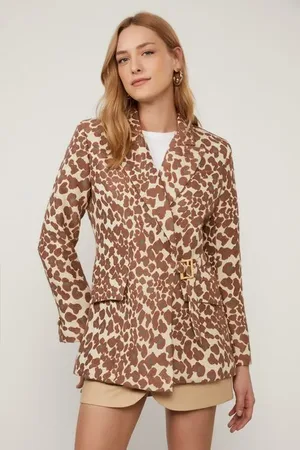 Animale Blazer Alfaiataria Est Onca Jacquard Bege