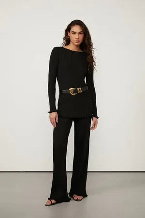 Animale Blusa De Tricot De Manga Longa Preto