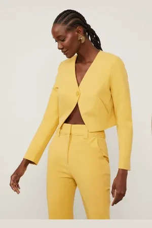 Animale Blazer Cropped Uno Amarelo Narciso Amarelo Narciso