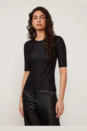 Animale Blusa Tee Manga Curta De Malha Shine Preto