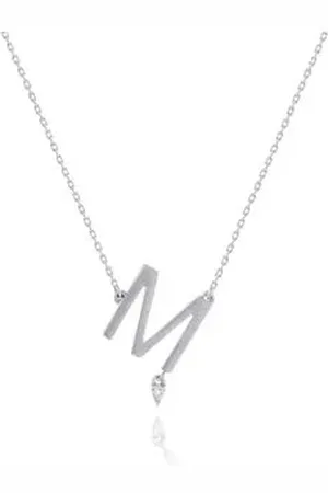Animale Colar Lettera m Branco Com Diamante Ttlb