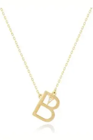 Animale Colar Lettera b Ouro Amamrelo Com Diamante Ttlb