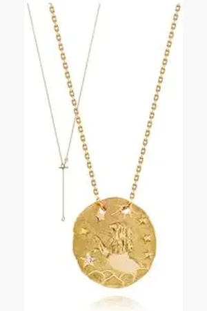 Animale Colar Zodiaco Leao Amarelo Com Diamante Chocolate