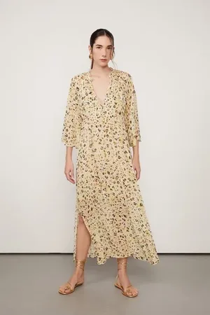 Animale Chemise De Georgette Longo Com Amarração Estampado Est Onca Aquarela Biscoito