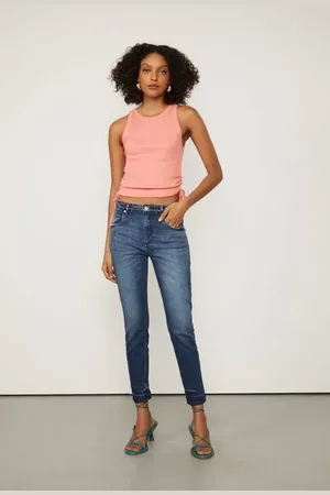 Animale Calça Jeans Skinny Basic Midi Marcacao Na Barra Jeans Medio