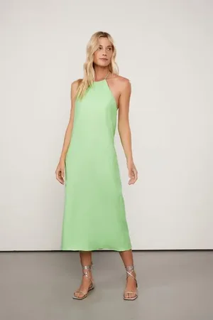 Animale Vestido Midi Frente Unica Verde Summer Verde Summer