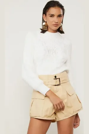 Animale Casaco De Tricot Curto Detalhe Trança Branco