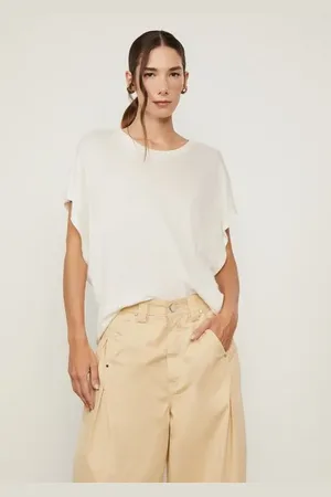 Animale Blusa De Malha Oversized Manga Curta Off