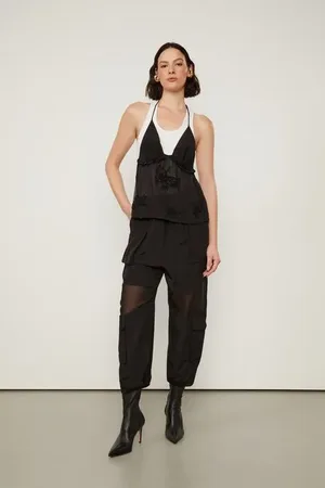 Animale Top Frente Única Com Bordados Preto