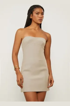 Animale Vestido Curto Sem Alça Bege