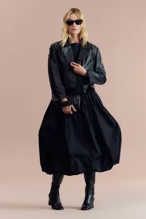 Animale Vestido Sem Manga Midi De Tricoline Preto