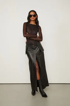 Animale Body De Tule Manga Longa Tiras Preto Preto