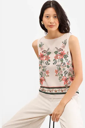 C&A Regata feminina de viscose floral bege