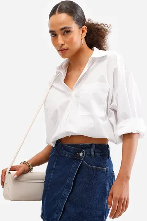 C&A Short saia feminino jeans cintura alta azul
