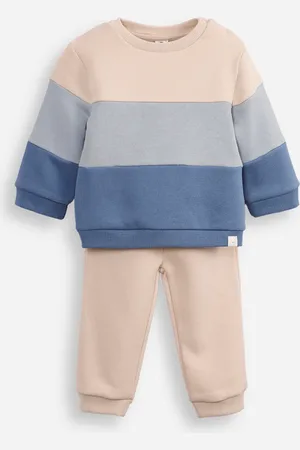 C&A Conjunto infantil longo de moletom listrado azul