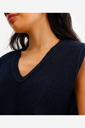 C&A Colete de tricot decote v azul