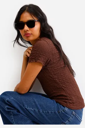 C&A Blusa feminina manga curta texturizada