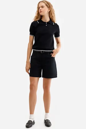 C&A Short feminino de sarja com cinto