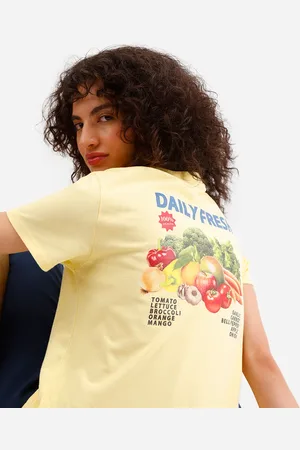 C&A Camiseta feminina de algodão daily fresh amarela