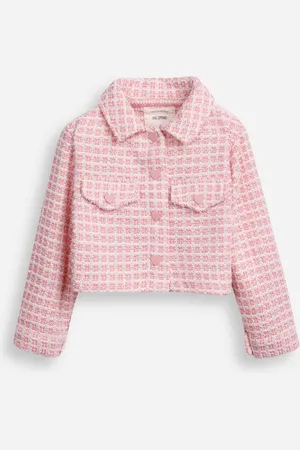 C&A Casaco infantil de tweed texturizado rosa