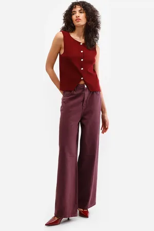 C&A Calça skater feminina de sarja cintura média