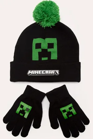 C&A Kit de gorro infantil de tricot minecraft + luva