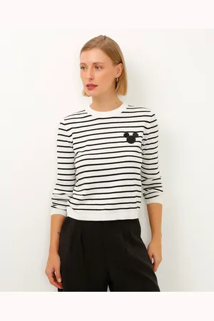 C&A Blusa de tricot manga longa mickey listrada
