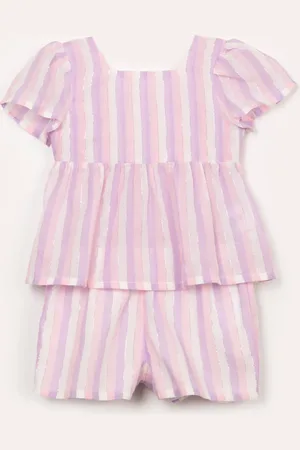 C&A Conjunto infantil blusa e short listrado