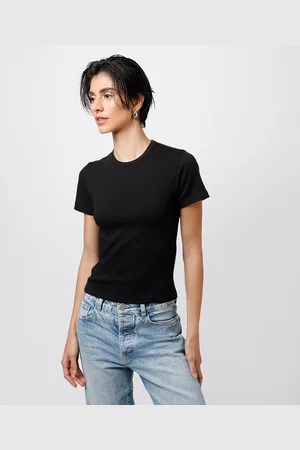 C&A Camiseta baby tee feminina de algodão peruano mindset preta