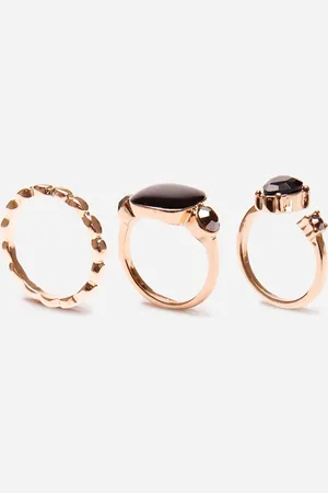 C&A Kit de 3 anéis vintage mindset dourado