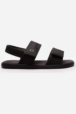 C&A Sandália masculina com velcro veneto cartago preta